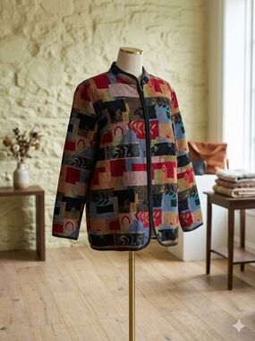 Multicolor Patchwork Quilted Jacket - Women.